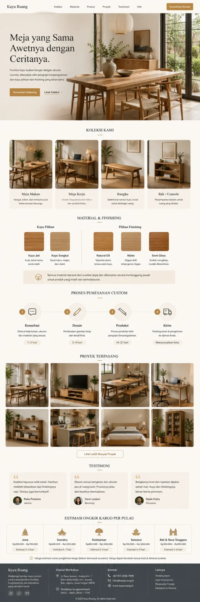 contoh landing page furniture custom dengan foto lifestyle interior palet japandi dan alur pesanan contoh landing page furniture custom dengan foto lifestyle interior palet japandi dan alur pesanan
