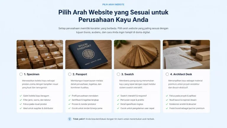 panduan memilih arah desain web compro perusahaan kayu specimen paspor swatch atau meja spek panduan memilih arah desain web compro perusahaan kayu specimen paspor swatch atau meja spek