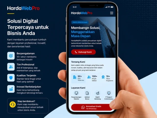 checklist mobile contoh website profil perusahaan siap tayang