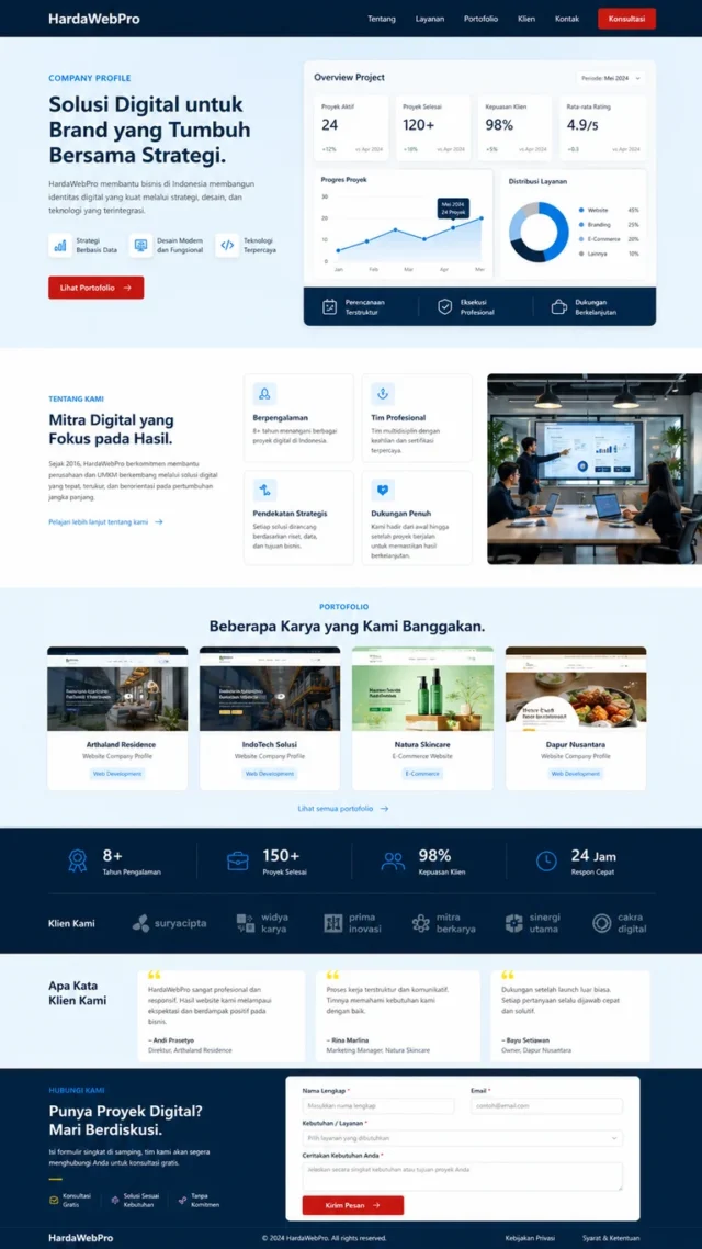 mockup website company profile untuk kredibilitas branding perusahaan