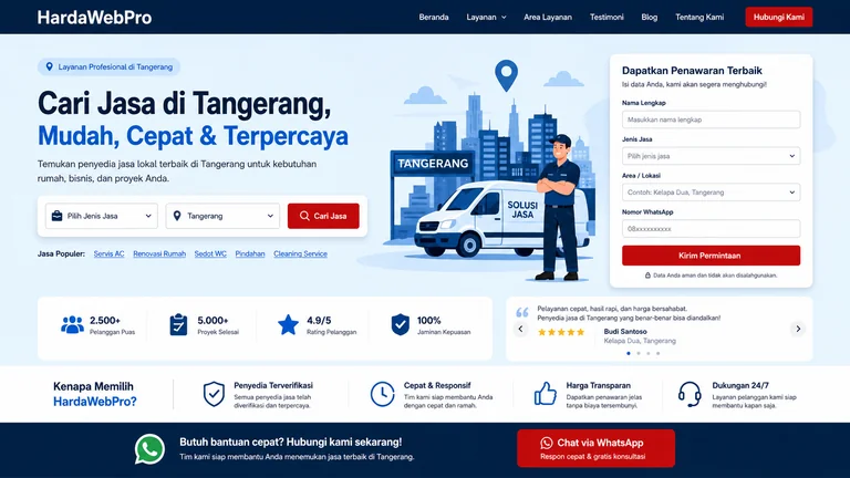 mockup landing jasa lokal siap google search ads mendukung efektivitas iklan fb vs google