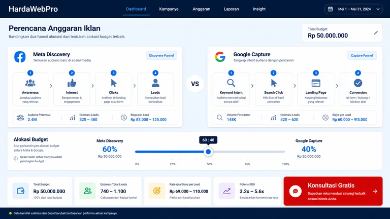 Rekomendasi Jujur Efektivitas Iklan FB Vs Google 2026-2027