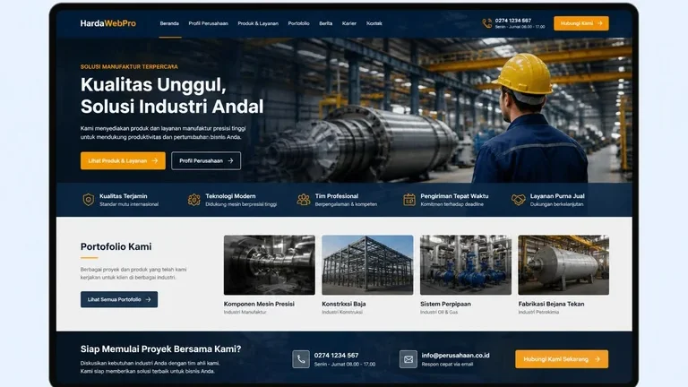mockup website company profile branding perusahaan manufaktur Indonesia mockup website company profile branding perusahaan manufaktur Indonesia