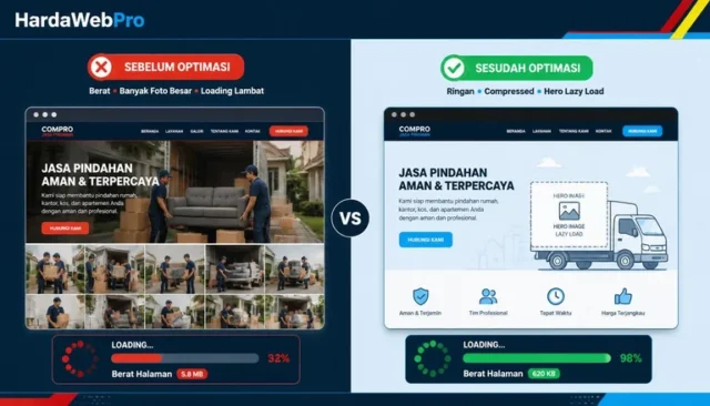 perbandingan sebelum sesudah web compro jasa pindahan optimasi kecepatan loading perbandingan sebelum sesudah web compro jasa pindahan optimasi kecepatan loading
