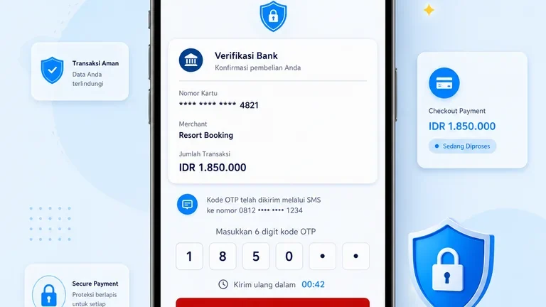 tampilan OTP 3D Secure mobile saat checkout payment gateway Indonesia tampilan OTP 3D Secure mobile saat checkout payment gateway Indonesia