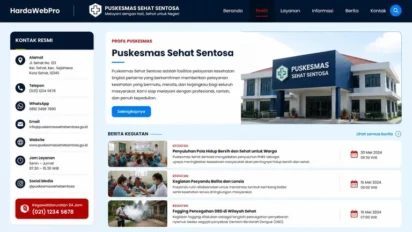Contoh Tampilan Desain Website Puskesmas