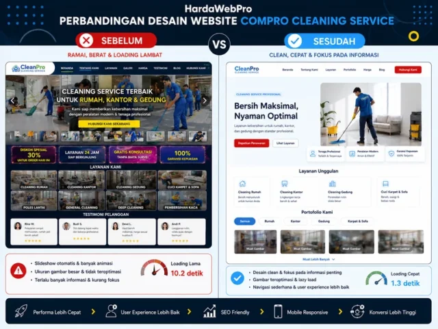 perbandingan sebelum sesudah web compro cleaning service optimasi kecepatan loading perbandingan sebelum sesudah web compro cleaning service optimasi kecepatan loading