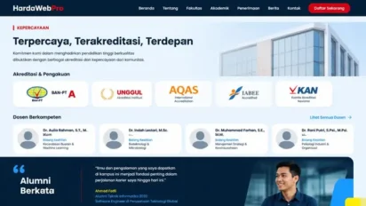 Contoh Website Universitas Tampilan Desain Modern