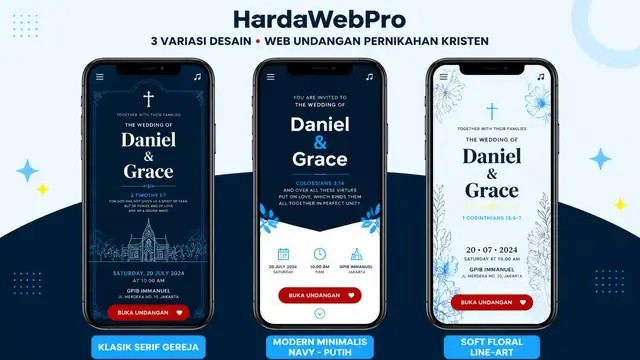 tiga contoh desain web undangan pernikahan tema agama Kristen klasik modern dan floral tiga contoh desain web undangan pernikahan tema agama Kristen klasik modern dan floral