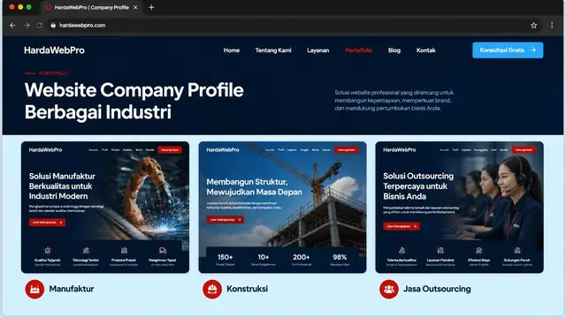 grid contoh website company profile manufaktur konstruksi outsourcing untuk wordpress vs laravel