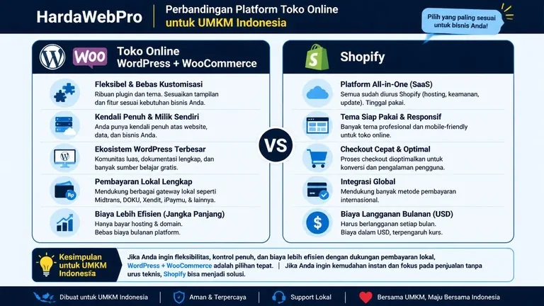 infografis perbandingan toko online wordpress vs shopify untuk UMKM Indonesia infografis perbandingan toko online wordpress vs shopify untuk UMKM Indonesia